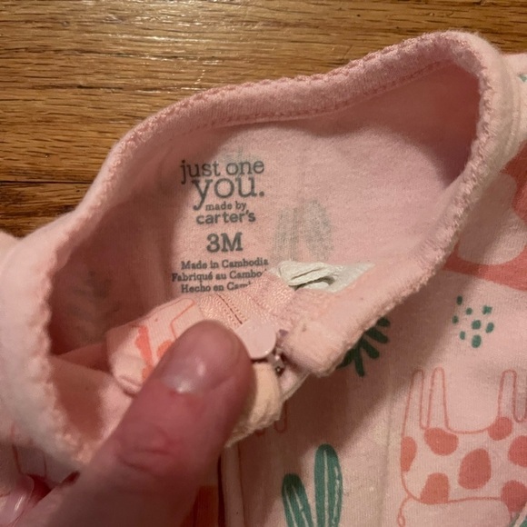 Carter’s: Just One You | pink zoo animal footed pajamas | baby girl 3mo - Picture 5 of 5
